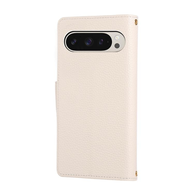 For Google Pixel 9 / 9 Pro Round Buckle Zipper Wallet Leather Phone Case with Crossbody Strap