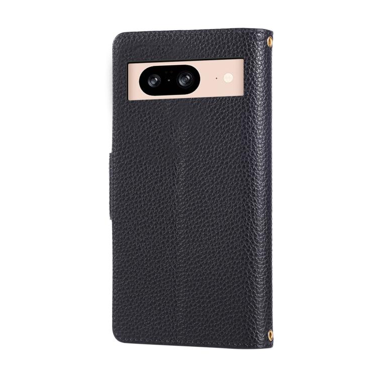 For Google Pixel 8 Round Buckle Zipper Wallet Leather Phone Case with Crossbody Strap