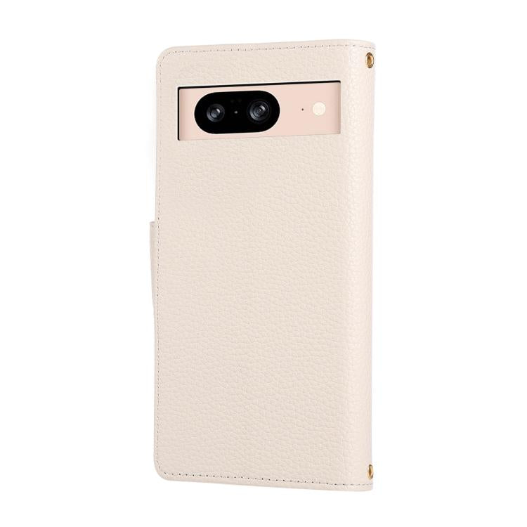 For Google Pixel 8 Round Buckle Zipper Wallet Leather Phone Case with Crossbody Strap