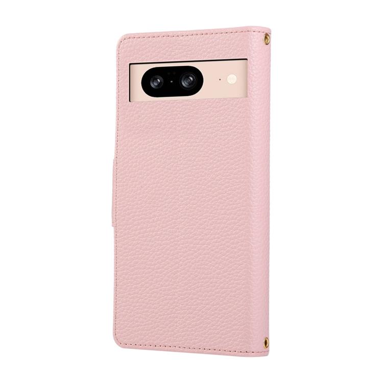For Google Pixel 7 Round Buckle Zipper Wallet Leather Phone Case with Crossbody Strap