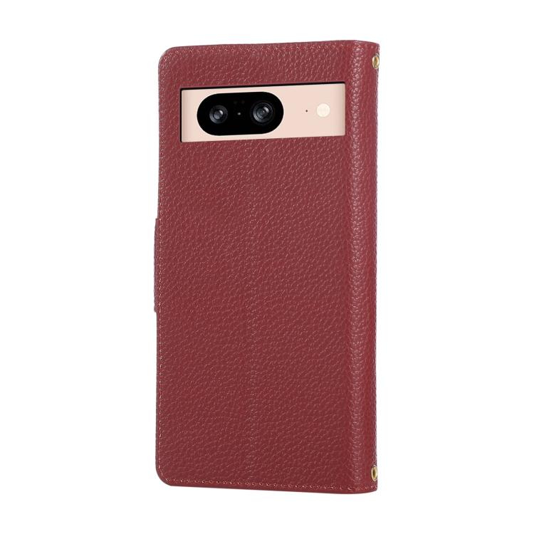 For Google Pixel 7 Round Buckle Zipper Wallet Leather Phone Case with Crossbody Strap