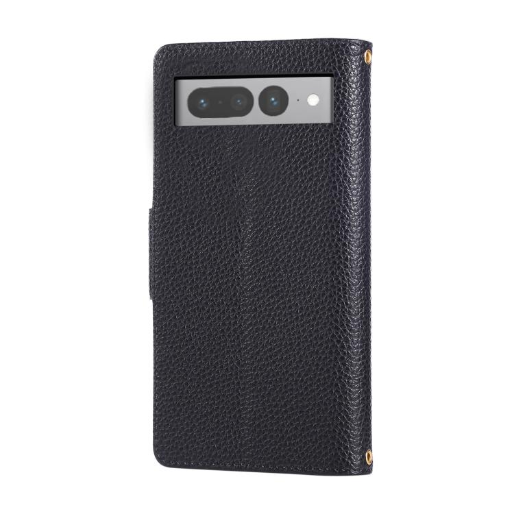 For Google Pixel 7 Pro Round Buckle Zipper Wallet Leather Phone Case with Crossbody Strap