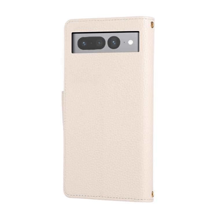 For Google Pixel 7 Pro Round Buckle Zipper Wallet Leather Phone Case with Crossbody Strap
