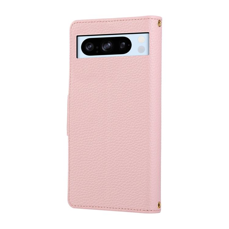 For Google Pixel 8 Pro Round Buckle Zipper Wallet Leather Phone Case with Crossbody Strap