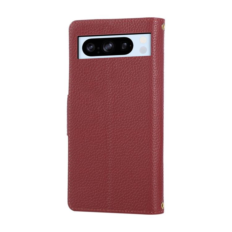 For Google Pixel 8 Pro Round Buckle Zipper Wallet Leather Phone Case with Crossbody Strap