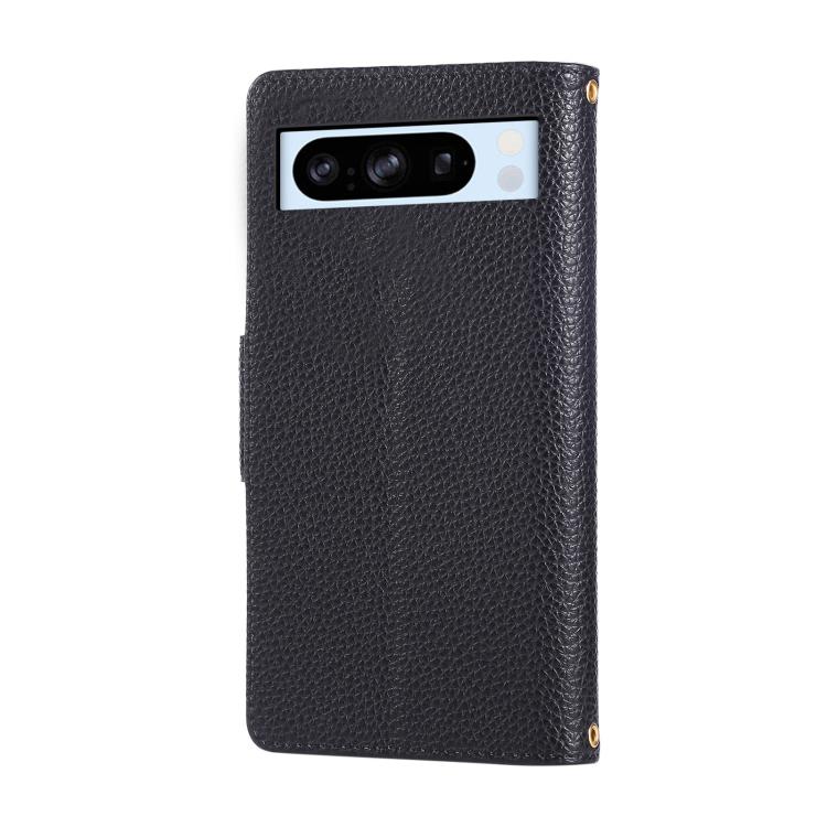 For Google Pixel 8 Pro Round Buckle Zipper Wallet Leather Phone Case with Crossbody Strap