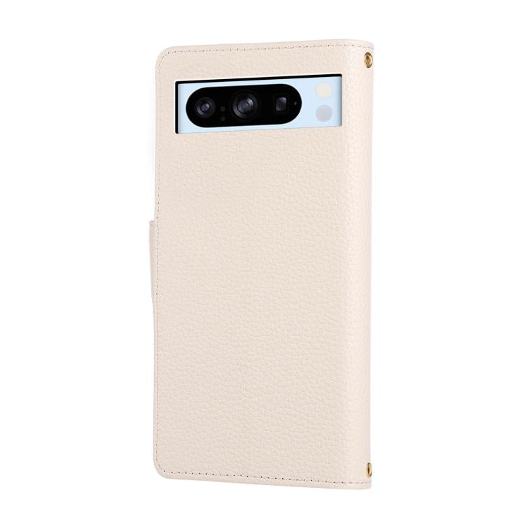 For Google Pixel 8 Pro Round Buckle Zipper Wallet Leather Phone Case with Crossbody Strap