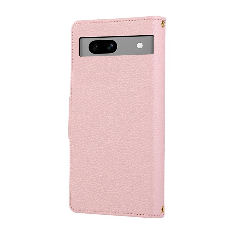 For Google Pixel 7a Round Buckle Zipper Wallet Leather Phone Case with Crossbody Strap