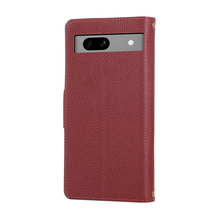 For Google Pixel 7a Round Buckle Zipper Wallet Leather Phone Case with Crossbody Strap