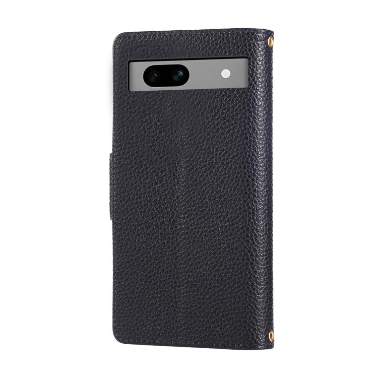 For Google Pixel 7a Round Buckle Zipper Wallet Leather Phone Case with Crossbody Strap