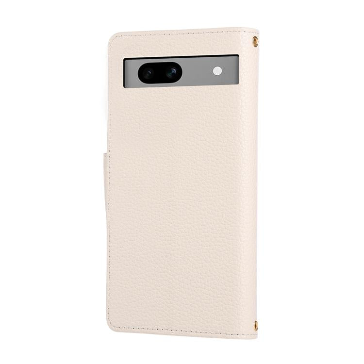 For Google Pixel 7a Round Buckle Zipper Wallet Leather Phone Case with Crossbody Strap