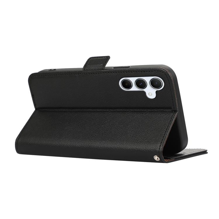 For Samsung Galaxy A57 5G ABEEL Side-Magnetic Litchi Pattern Leather RFID Phone Case