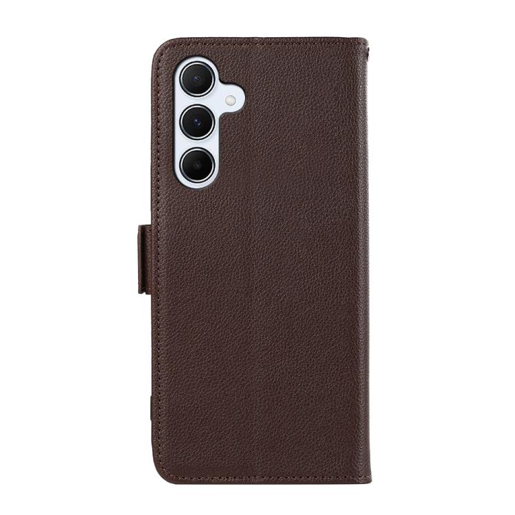 For Samsung Galaxy A57 5G ABEEL Side-Magnetic Litchi Pattern Leather RFID Phone Case
