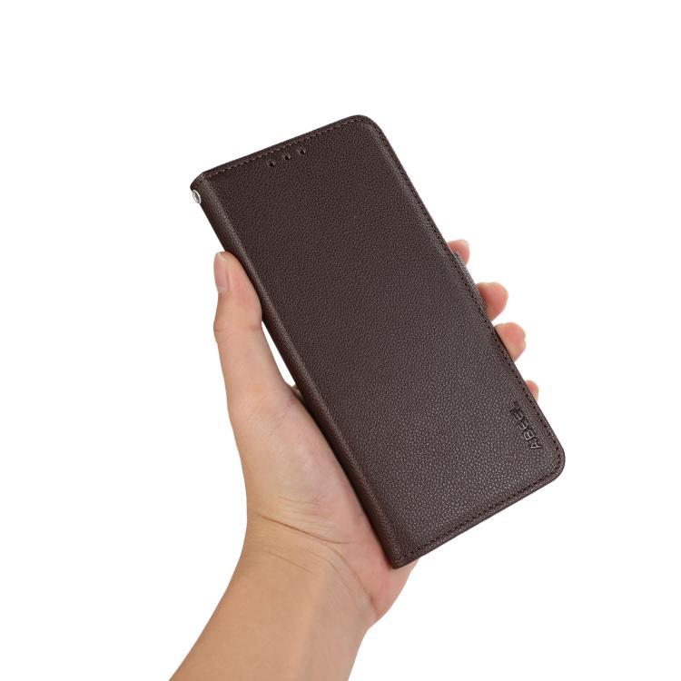 For Samsung Galaxy A57 5G ABEEL Side-Magnetic Litchi Pattern Leather RFID Phone Case