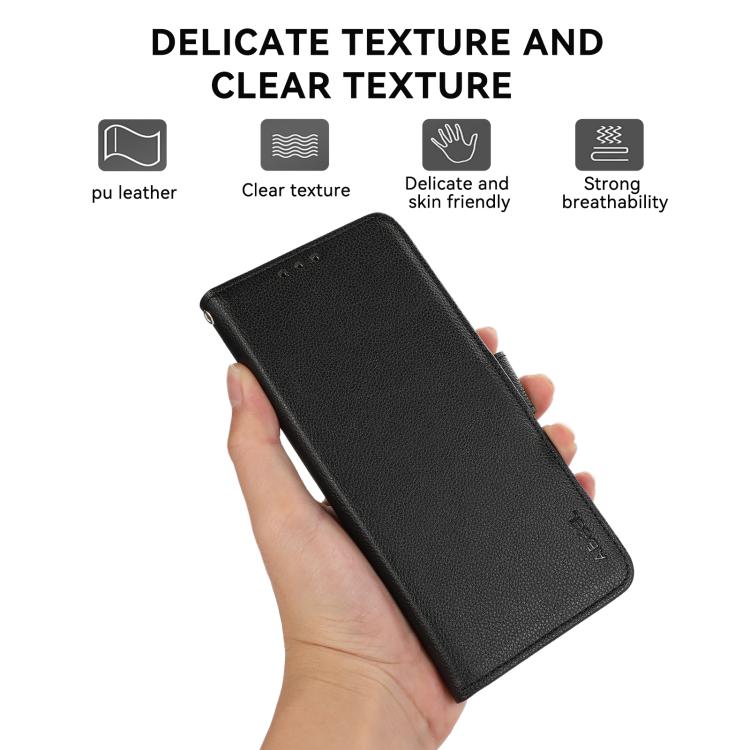 For Samsung Galaxy A27 5G ABEEL Side-Magnetic Litchi Pattern Leather RFID Phone Case