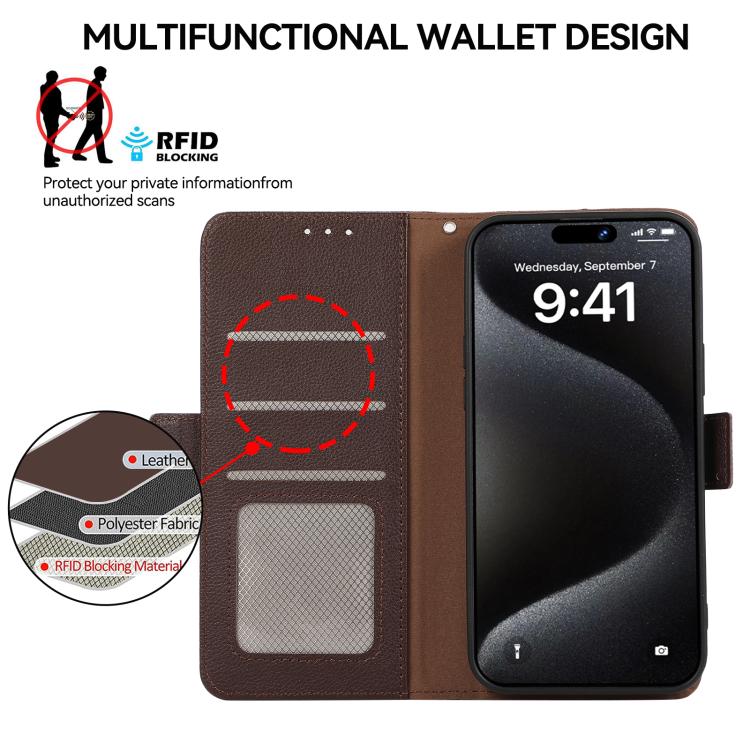 For Samsung Galaxy A27 5G ABEEL Side-Magnetic Litchi Pattern Leather RFID Phone Case