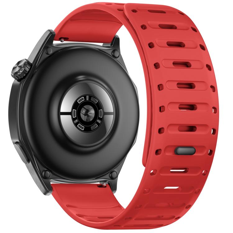 22mm Universal Shark Magnetic Breathable Silicone Watch Band