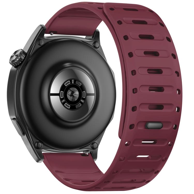 22mm Universal Shark Magnetic Breathable Silicone Watch Band