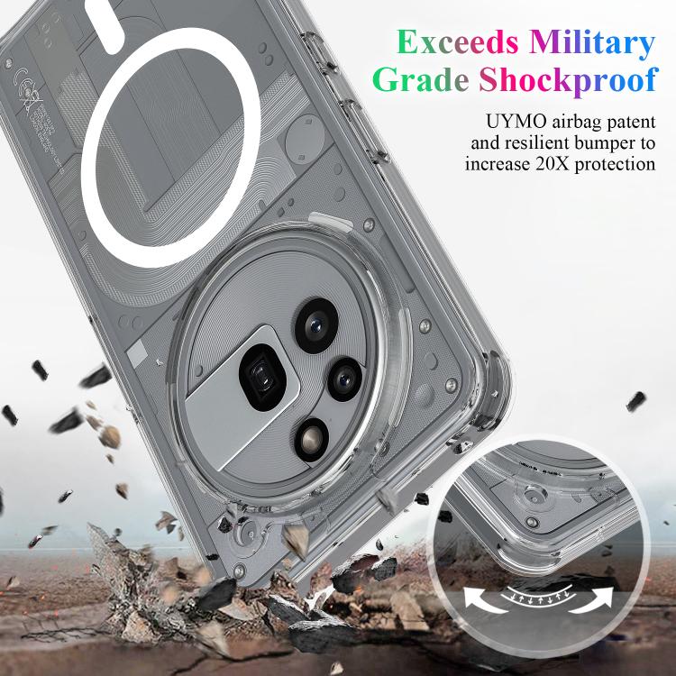 For Nothing Phone 3a Pro MagSafe Clear Acrylic PC Hybrid TPU Phone Case - Transparent