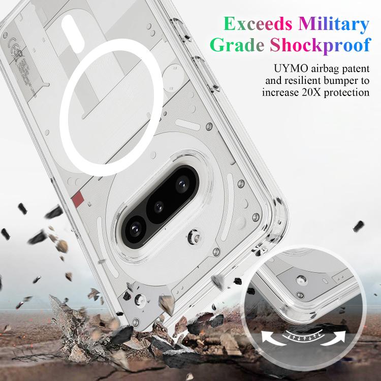 For Nothing Phone 3a MagSafe Clear Acrylic PC Hybrid TPU Phone Case - Transparent