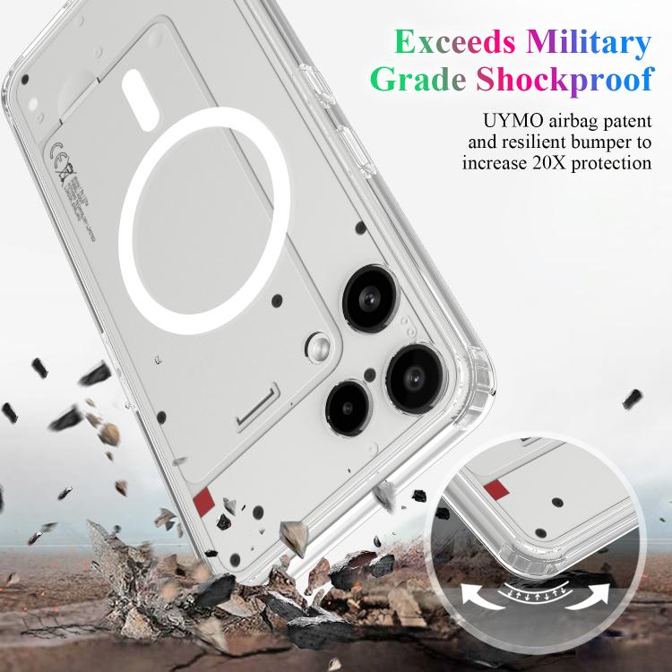 For Nothing Phone 3a Lite MagSafe Clear Acrylic PC Hybrid TPU Phone Case - Transparent