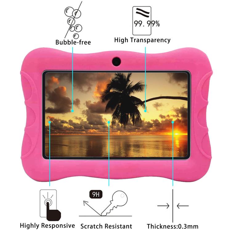 For VESWWE V9 Tablet 7.0 2pcs 9H 0.3mm Explosion-proof Tempered Glass Film