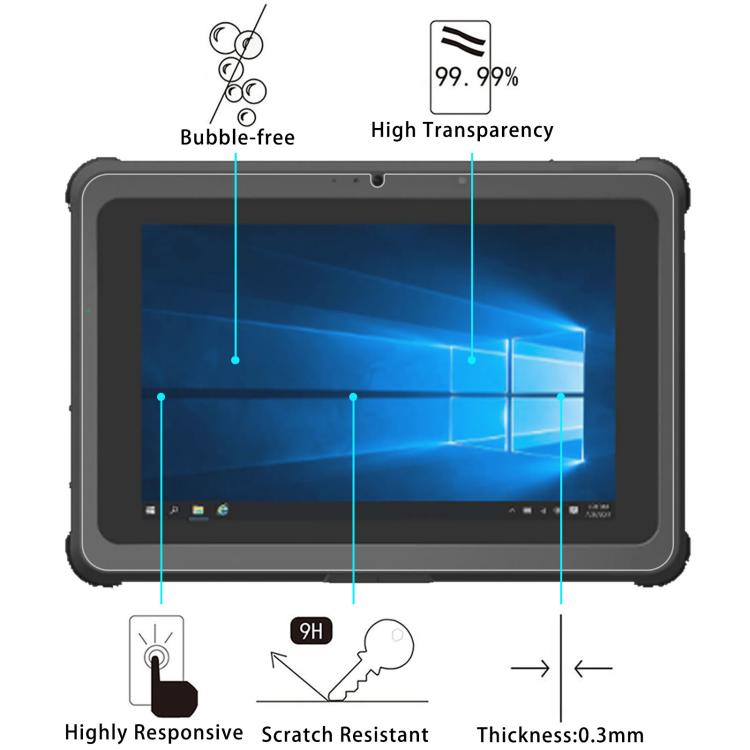 For Ryesug A10 Tablet 10.1 inch 2pcs 9H 0.3mm Explosion-proof Tempered Glass Film