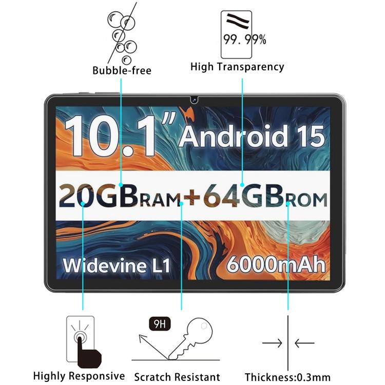 For SVITOO Tab 10 GMs Certified 1027C 10.1 2pcs 9H 0.3mm Explosion-proof Tempered Glass Film