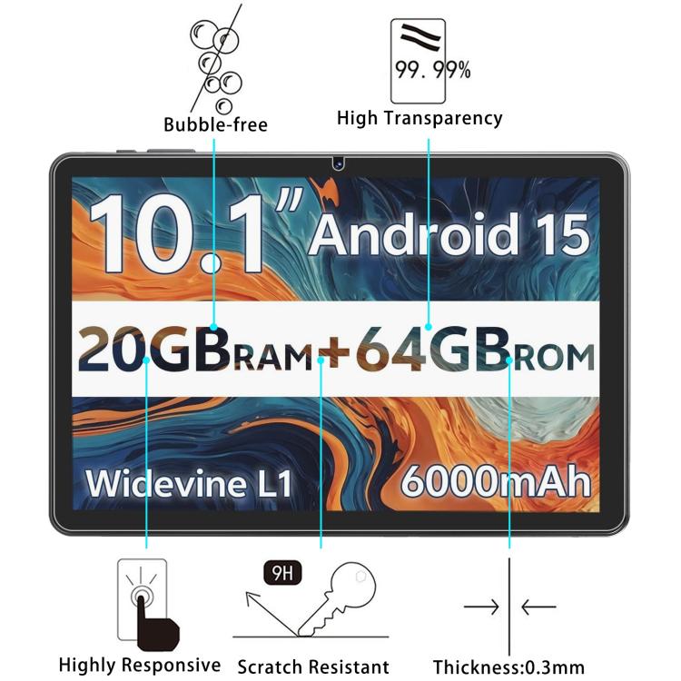 For SVITOO PL001 10.1 inch 25pcs 9H 0.3mm Explosion-proof Tempered Glass Film