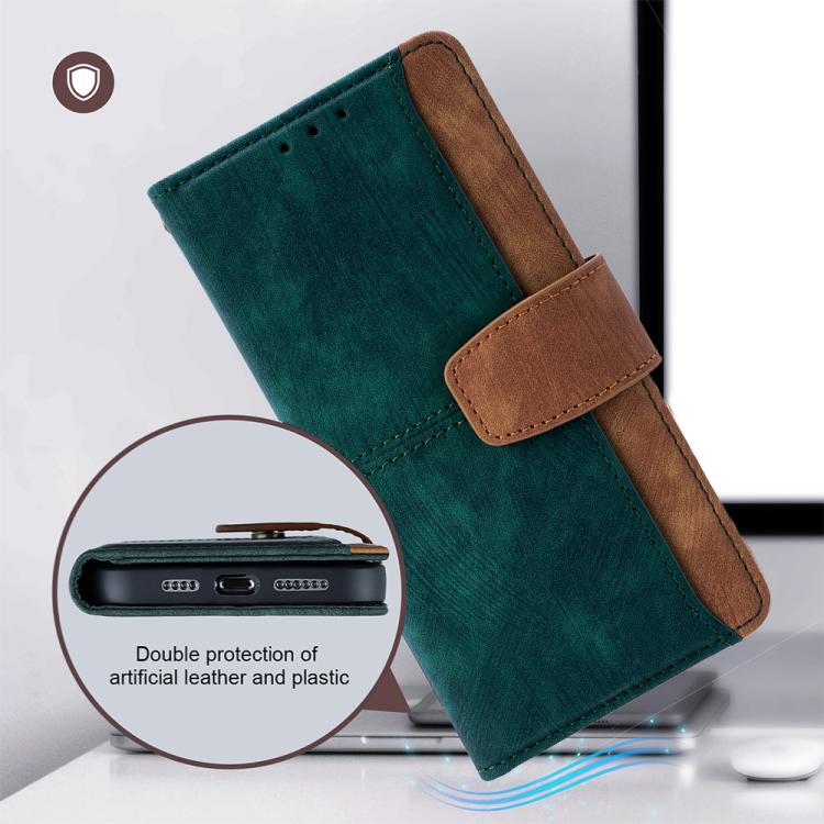 For Infinix Hot 60 5G Color Stitching Skin Feel Leather RFID Blocking Phone Case