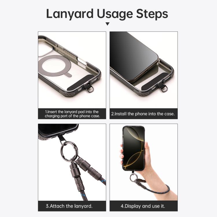 ROCK R15 Type-C to Type-C 60W Phone Lanyard Fast Charging Zinc Alloy Data Cable, Length:30cm