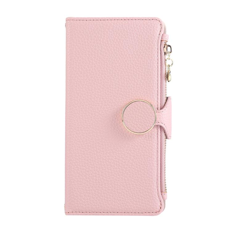 For vivo Y29 4G Round Buckle Zipper Wallet Leather Phone Case with Crossbody Strap