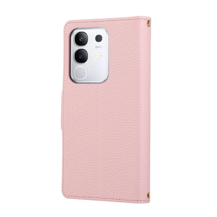 For vivo Y29 4G Round Buckle Zipper Wallet Leather Phone Case with Crossbody Strap