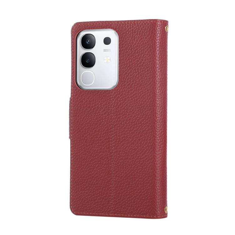 For vivo Y29 4G Round Buckle Zipper Wallet Leather Phone Case with Crossbody Strap