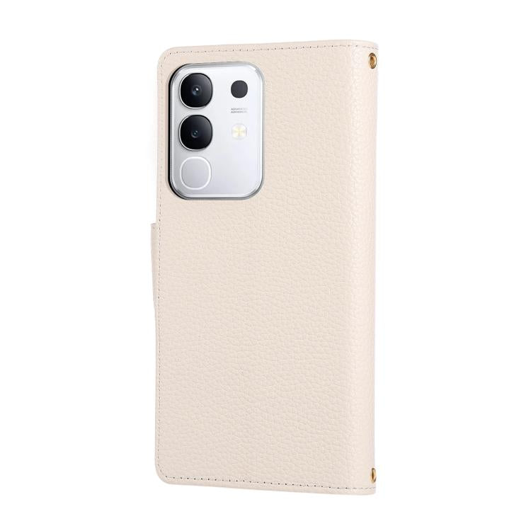 For vivo Y29 4G Round Buckle Zipper Wallet Leather Phone Case with Crossbody Strap