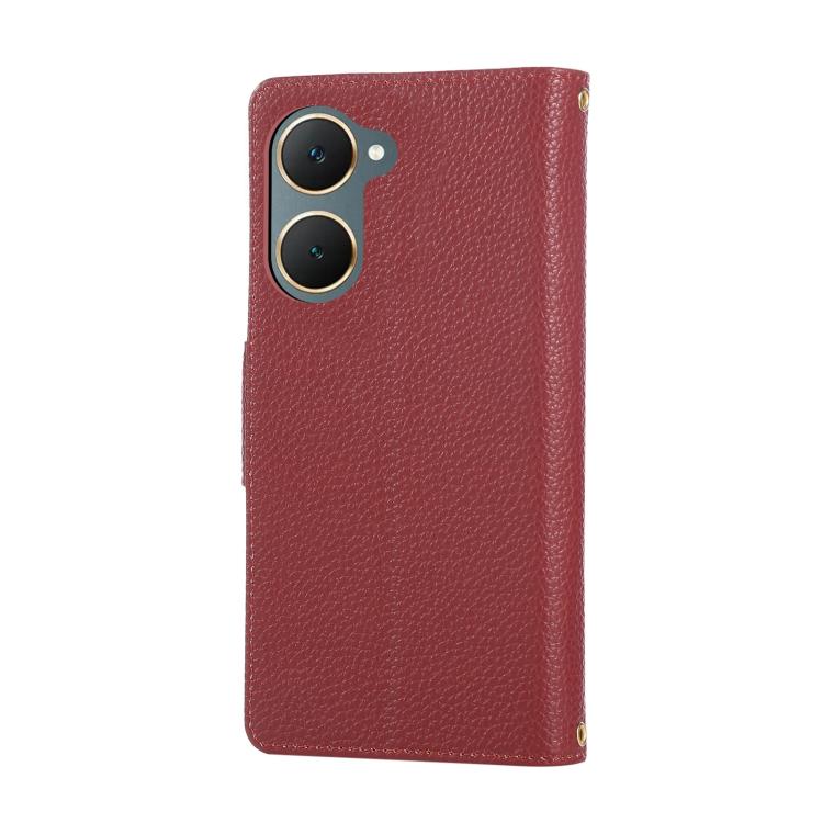 For vivo Y03 4G / Y18 / Y28s Round Buckle Zipper Wallet Leather Phone Case with Crossbody Strap