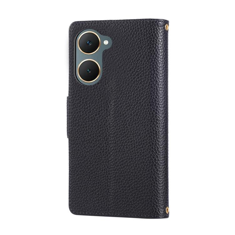 For vivo Y03 4G / Y18 / Y28s Round Buckle Zipper Wallet Leather Phone Case with Crossbody Strap