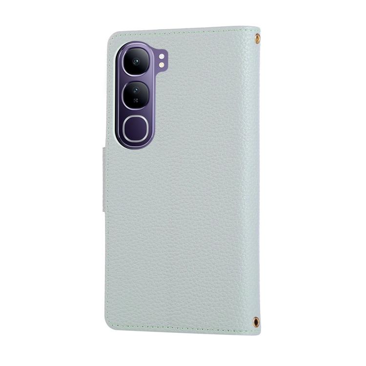 For vivo V40 Lite Round Buckle Zipper Wallet Leather Phone Case with Crossbody Strap