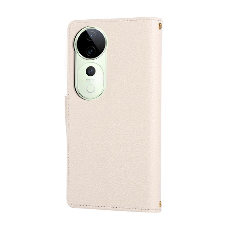 For vivo S19 Pro / V40 / V40 Pro Round Buckle Zipper Wallet Leather Phone Case with Crossbody Strap