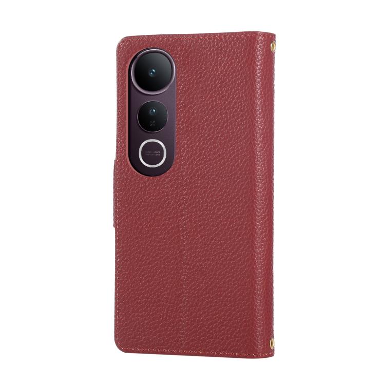 For vivo V50 Lite 5G Round Buckle Zipper Wallet Leather Phone Case with Crossbody Strap