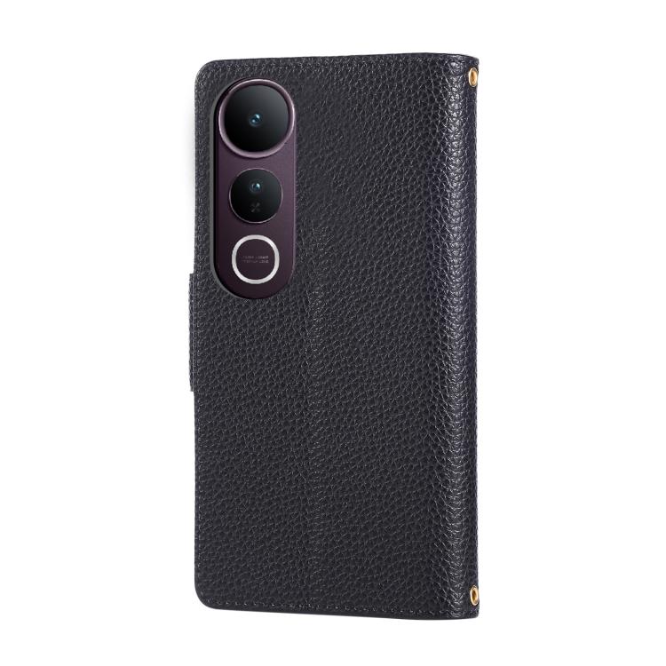 For vivo V50 Lite 5G Round Buckle Zipper Wallet Leather Phone Case with Crossbody Strap