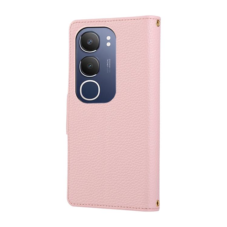 For vivo Y19s / Y29 5G Round Buckle Zipper Wallet Leather Phone Case with Crossbody Strap