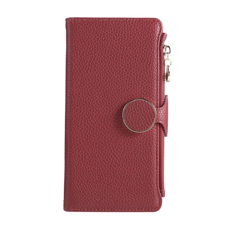 For vivo Y19s / Y29 5G Round Buckle Zipper Wallet Leather Phone Case with Crossbody Strap