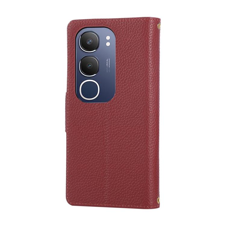 For vivo Y19s / Y29 5G Round Buckle Zipper Wallet Leather Phone Case with Crossbody Strap