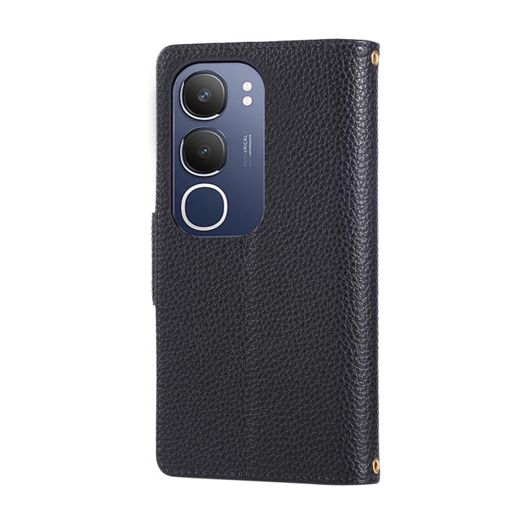 For vivo Y19s / Y29 5G Round Buckle Zipper Wallet Leather Phone Case with Crossbody Strap
