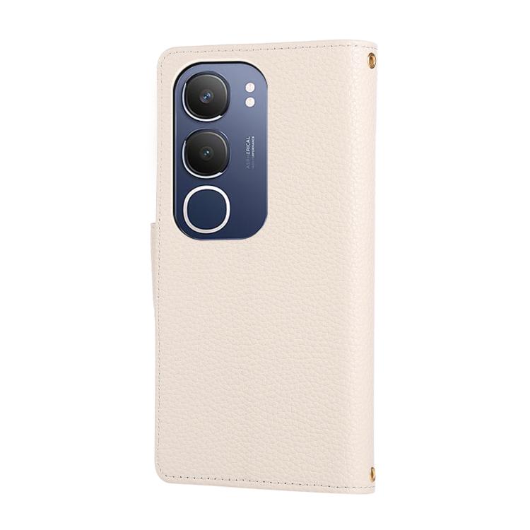 For vivo Y19s / Y29 5G Round Buckle Zipper Wallet Leather Phone Case with Crossbody Strap