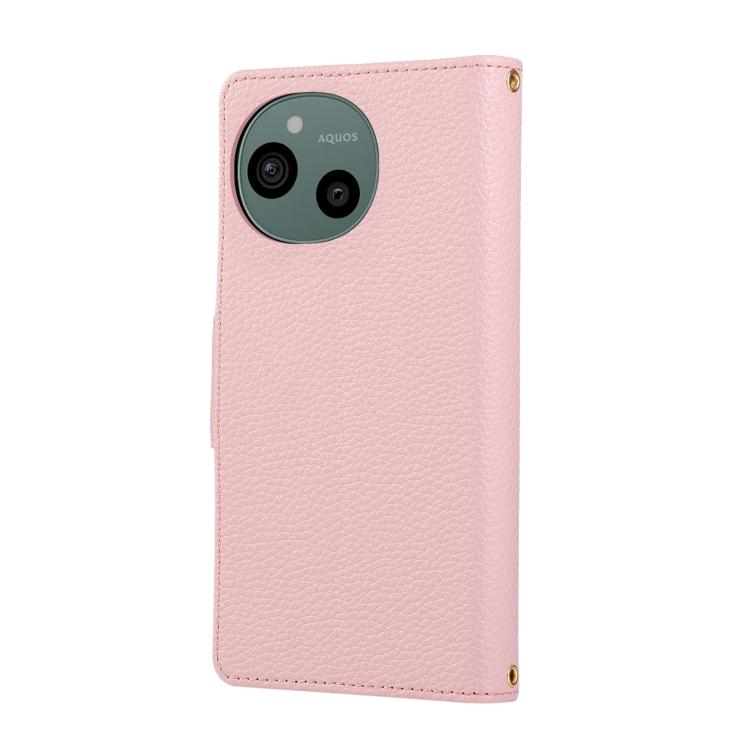 For Sharp Aquos Sense9 Round Buckle Zipper Wallet Leather Phone Case with Crossbody Strap