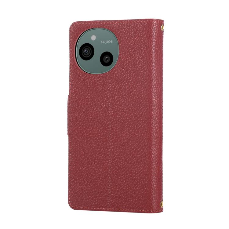 For Sharp Aquos Sense9 Round Buckle Zipper Wallet Leather Phone Case with Crossbody Strap