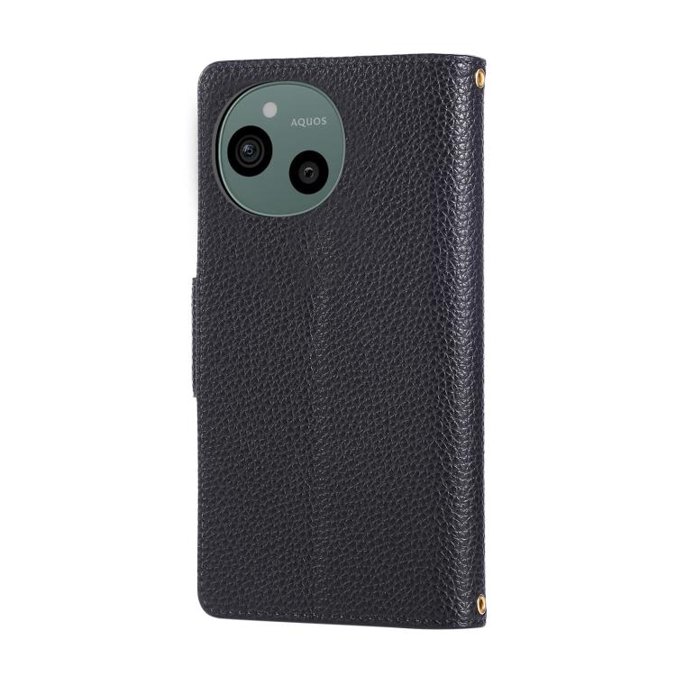 For Sharp Aquos Sense9 Round Buckle Zipper Wallet Leather Phone Case with Crossbody Strap