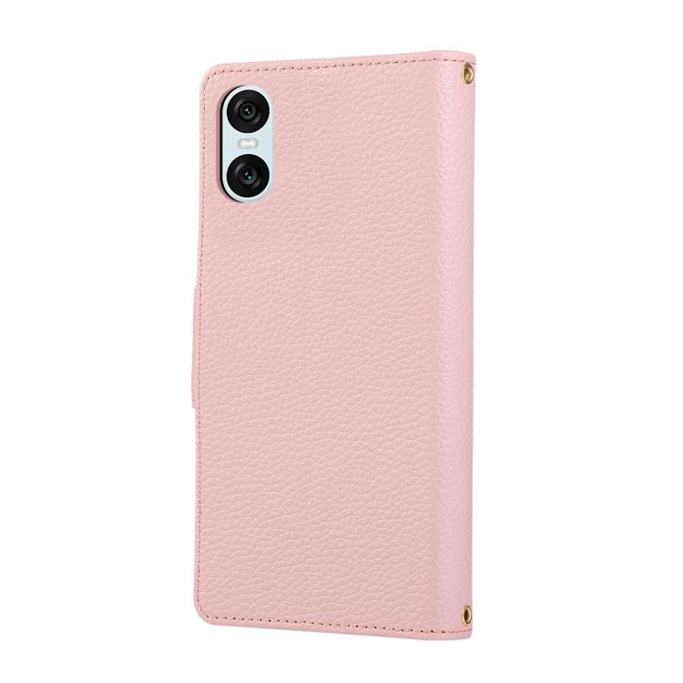 For Sony Xperia 10 VI Round Buckle Zipper Wallet Leather Phone Case with Crossbody Strap